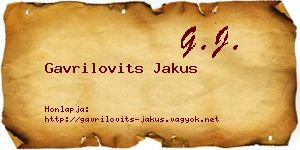 Gavrilovits Jakus névjegykártya